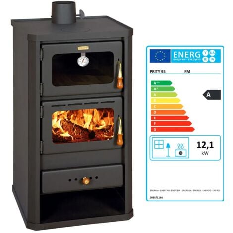 Holzofen mit Backofen. Heizleistung 12 kW. Modell „Prity FM“.