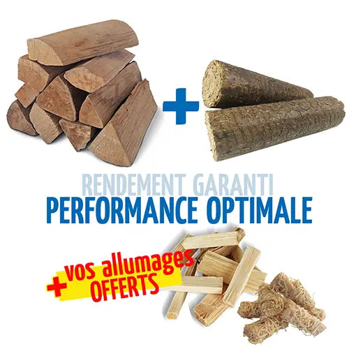 Woodstock-Schnupperpaket – 40 Packungen verdichtete Holzscheite + 1.300 dm Holzscheite (30 cm) + Anzündholz gratis