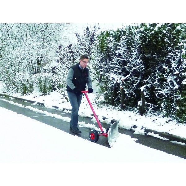 Manueller Schneeschieber mit 73,5 cm langer Edelstahlschaufel – Geeignet für Schnee, Sand und Kies – CEMO