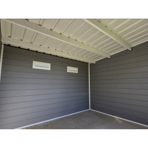 SINTRA 9 m² Gartenhaus aus hellgrauem Verbundmaterial – Modern und langlebig