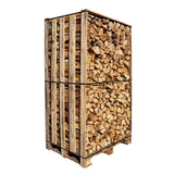 Kiste mit 3 Kubikmetern trockenem Brennholz (30 cm) – 2,1 m³ Palette mit gespaltenem und geschnittenem Eichen-/Buchen-/Kastanienholz
