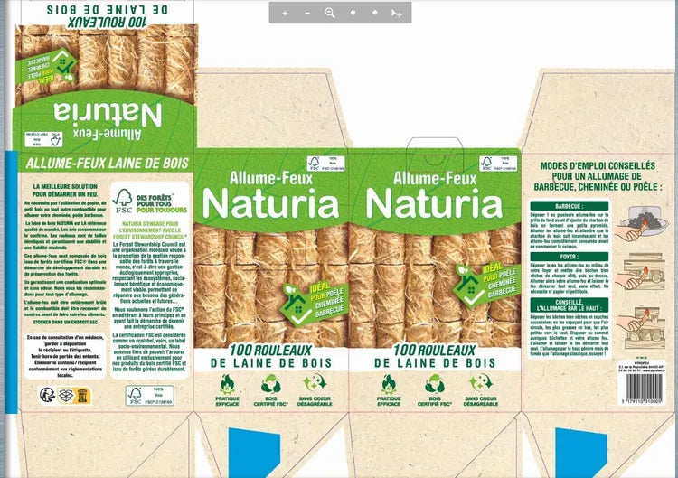 NATURIA Anzündwürfel aus Holzwolle, 100 Stück