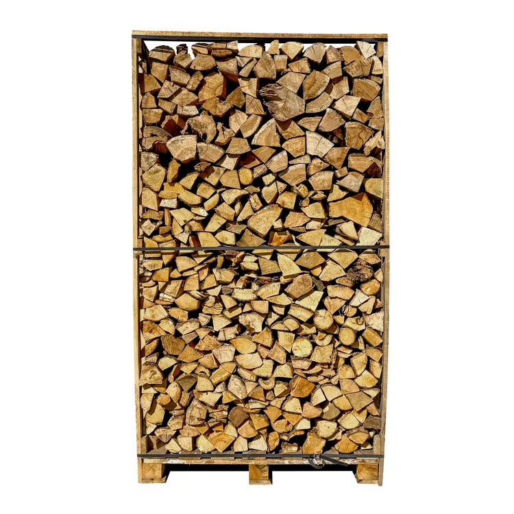Kiste mit 3 Kubikmetern trockenem Brennholz (30 cm) – 2,1 m³ Palette mit gespaltenem und geschnittenem Eichen-/Buchen-/Kastanienholz