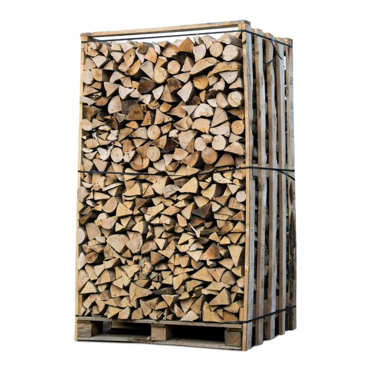 Kiste mit 3 Kubikmetern trockenem Brennholz (30 cm) – 2,1 m³ Palette mit gespaltenem und geschnittenem Eichen-/Buchen-/Kastanienholz