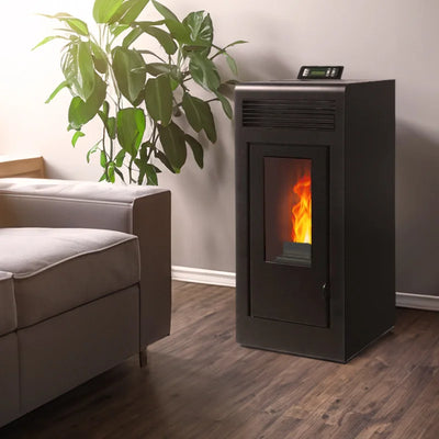Geschlossener Pelletkaminofen (konzentrischer Auslass oben) – Vulcano Up – 10,8 kW