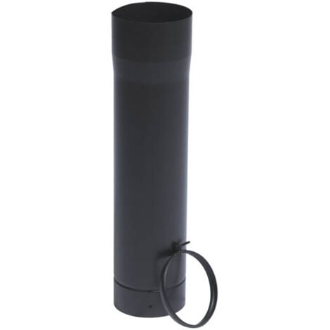 TEN 344011 starres Rohr, mattschwarz emailliert, 100 cm x 150 mm
